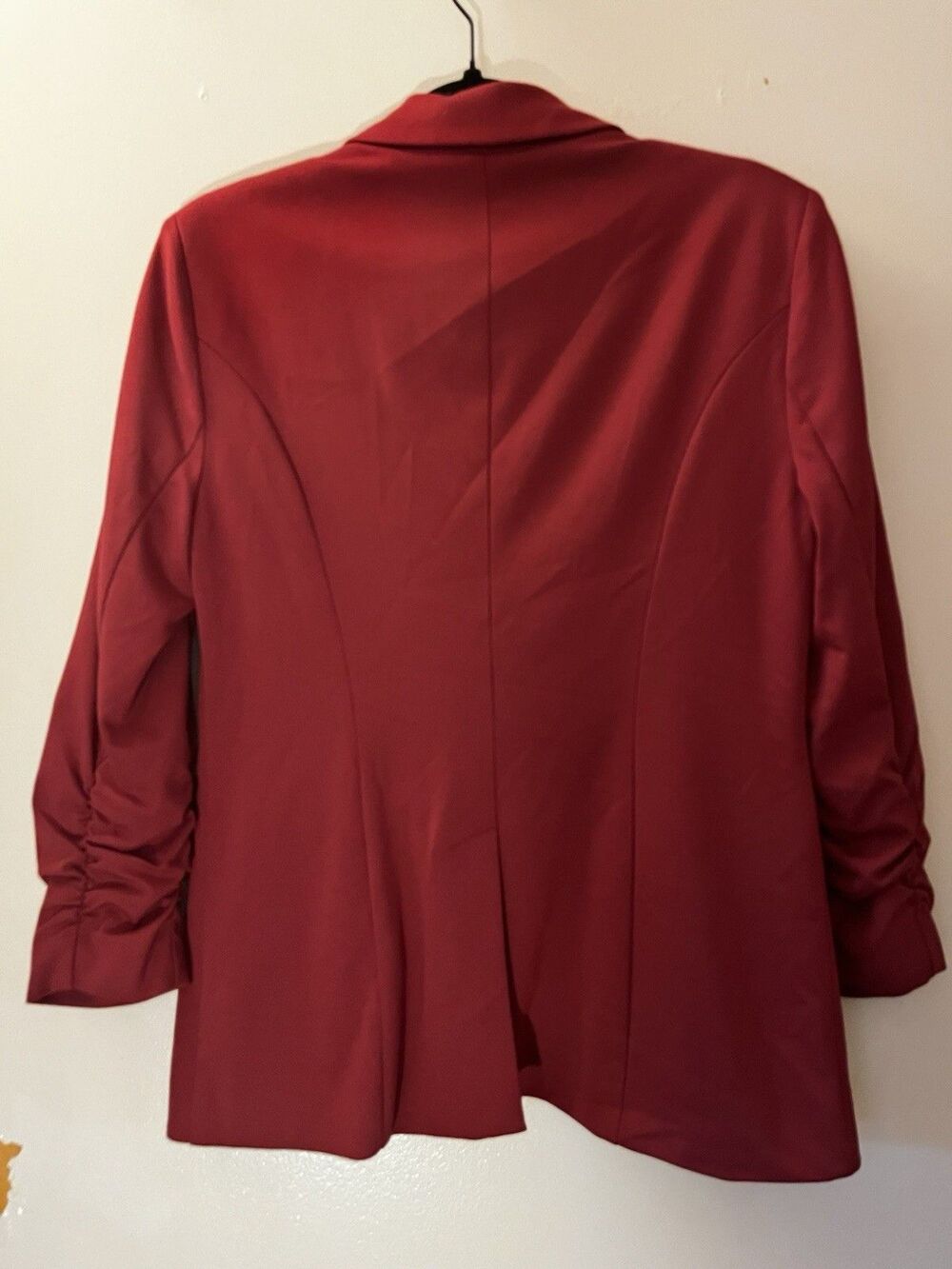 INC International Concepts Red Ruched 3/4 Sleeve Blazer - Size Small - Picture 4 of 4